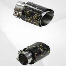 Load image into Gallery viewer, Universal Carbon Fiber Forged Pattern Exhaust Tip - Multicolor Stainless Steel Tailpipe Upgrade