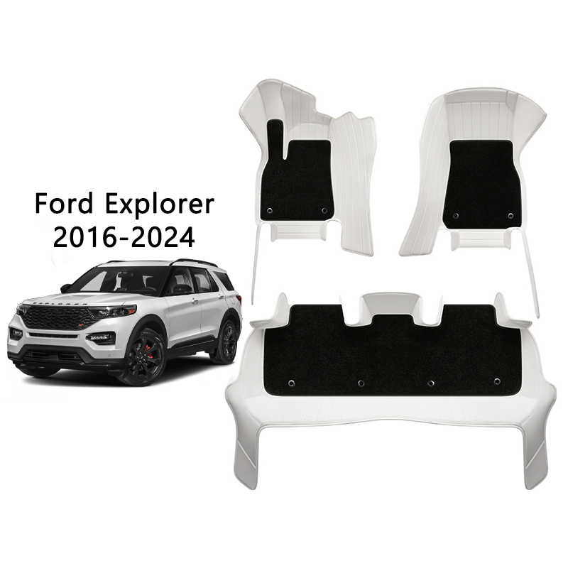 All-Weather Full Coverage Floor Mats for Ford Explorer 2016-2024 6-7 Seats Custom Fit