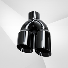Load image into Gallery viewer, Dual Slant-Cut Stainless Steel Exhaust Tip – 3" Inlet, 8.27" Outlet, 12" Long Universal Bolt-On Exhaust Pipe