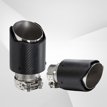 Load image into Gallery viewer, Universal Black Carbon Fiber Wave Lace Carbon Fiber Exhaust Tip