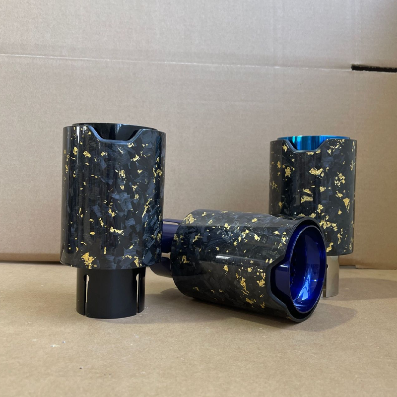 Floral Satin Carbon Fiber Exhaust Tips for BMW M2/M3/M4 - Custom Style
