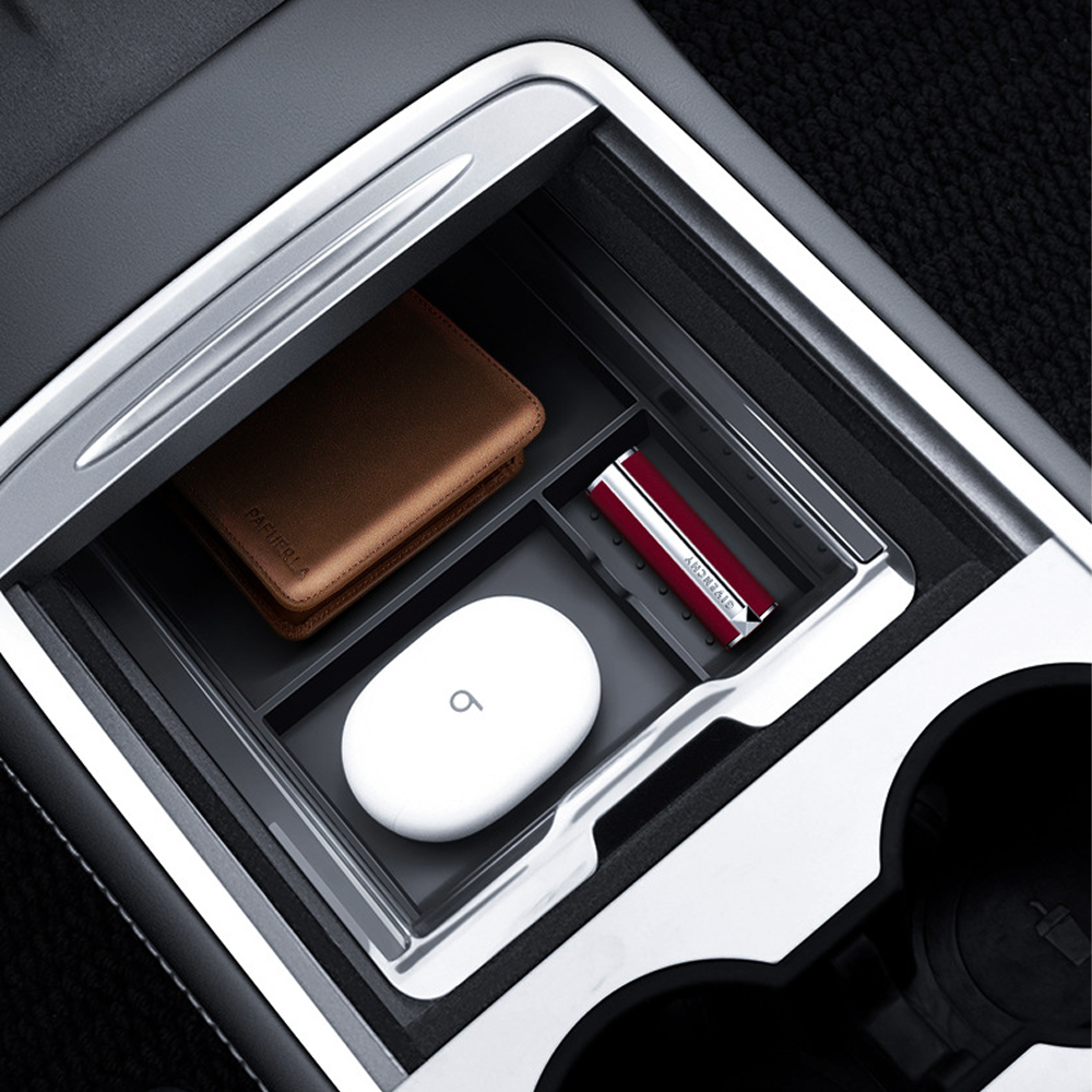 Tesla Model 3/Y Custom Storage Organizer 10-Piece Set - Highland/Juniper Floor Mats+Trunk Bucket+Phone Holder