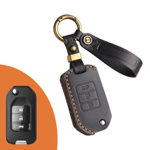 Load image into Gallery viewer, Genuine Leather Key Fob Cover for Honda Civic, Accord, Pilot, CR-V, HR-V, Insight, Odyssey