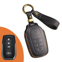 Load image into Gallery viewer, Genuine Leather Key Fob Cover for Toyota Tundra, Sequoia, Sienna, Camry, Corolla, Highlander, Prius Prime, RAV4 Prime, C-HR