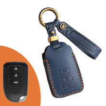 Load image into Gallery viewer, Genuine Leather Key Fob Cover for Toyota Tundra, Sequoia, Sienna, Camry, Corolla, Highlander, Prius Prime, RAV4 Prime, C-HR