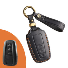 Load image into Gallery viewer, Genuine Leather Key Fob Cover for Toyota Tundra, Sequoia, Sienna, Camry, Corolla, Highlander, Prius Prime, RAV4 Prime, C-HR