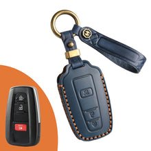 Load image into Gallery viewer, Genuine Leather Key Fob Cover for Toyota Tundra, Sequoia, Sienna, Camry, Corolla, Highlander, Prius Prime, RAV4 Prime, C-HR