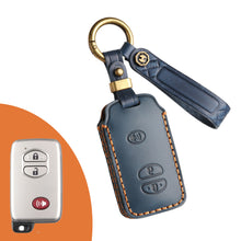Load image into Gallery viewer, Genuine Leather Key Fob Cover for Toyota Tundra, Sequoia, Sienna, Camry, Corolla, Highlander, Prius Prime, RAV4 Prime, C-HR