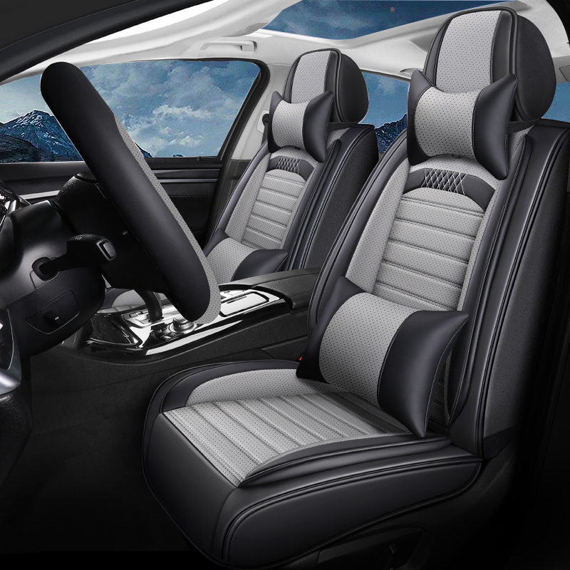 Car Universal Seat Covers Full Set, Breathable and Waterproof Napa Leather Car Seat Cover Fit for Cars, Sedans, SUVs, Trucks