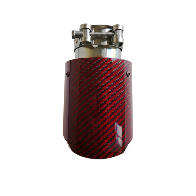 4" Red Carbon Fiber Exhaust Tip – Universal Fit, 3.5″–4.5″ Size Options | Modified Car Upgrade