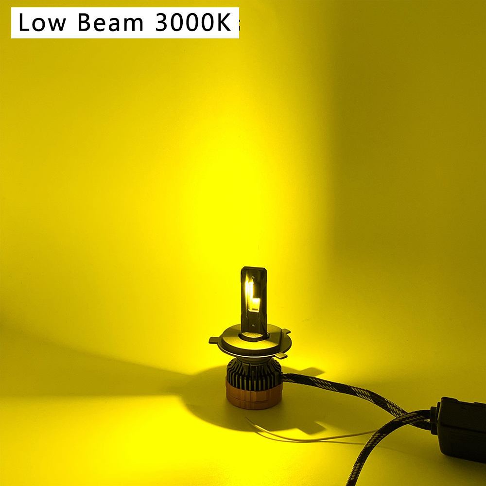 LED Headlight Bulbs, H11/H4/9005 (HB3)/9006 (HB4) Compatible, 160W 50000 LM 6000K, Three Colors Switchable (2-Pack)