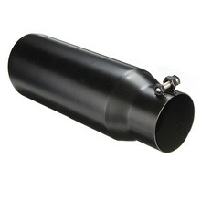 Load image into Gallery viewer, Universal Diesel Truck Angled Black 4 inch Inlet 5 inch Outlet Exhaust Tip Stainless Steel