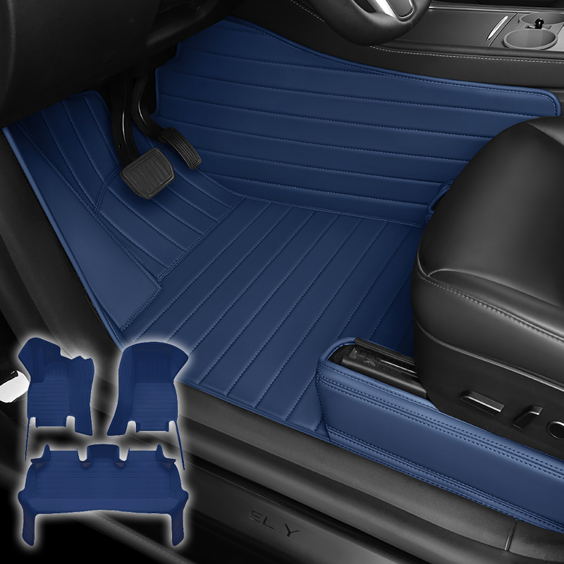 Special for Tesla Model 3 and Model Y Leather Floor Mat Fully Surrounded By All-Weather Floor Mat