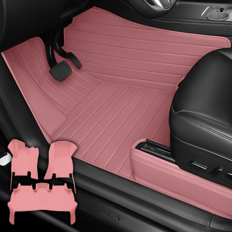 Special for Tesla Model 3 and Model Y Leather Floor Mat Fully Surrounded By All-Weather Floor Mat