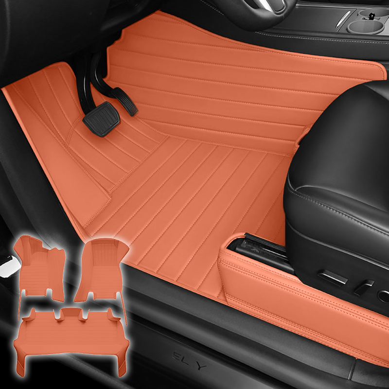 Special for Tesla Model 3 and Model Y Leather Floor Mat Fully Surrounded By All-Weather Floor Mat