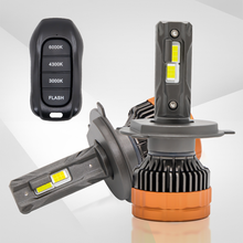 Load image into Gallery viewer, LED Headlight Bulbs, H11/H4/9005 (HB3)/9006 (HB4) Compatible, 160W 50000 LM 6000K, Three Colors Switchable (2-Pack)