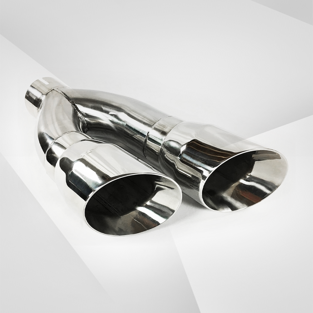NEW Dual Slant-Cut Stainless Steel Exhaust Tip – 3" Inlet, 8.27" Outlet, 16" Long Universal Bolt-On Exhaust Pipe