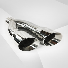 Load image into Gallery viewer, NEW Dual Slant-Cut Stainless Steel Exhaust Tip – 3" Inlet, 8.27" Outlet, 16" Long Universal Bolt-On Exhaust Pipe