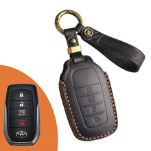 Load image into Gallery viewer, Genuine Leather Key Fob Cover for Toyota Tundra, Sequoia, Sienna, Camry, Corolla, Highlander, Prius Prime, RAV4 Prime, C-HR