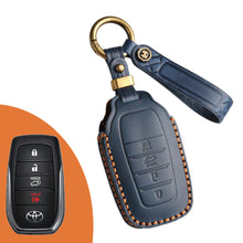 Load image into Gallery viewer, Genuine Leather Key Fob Cover for Toyota Tundra, Sequoia, Sienna, Camry, Corolla, Highlander, Prius Prime, RAV4 Prime, C-HR