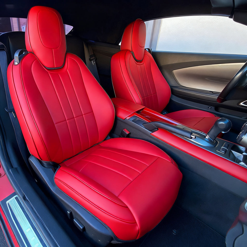 Chevy Camaro Coupe Seat Covers (2010–2015, LT/LS/RS/SS) – Custom Fit Full Set, Waterproof Faux Leather