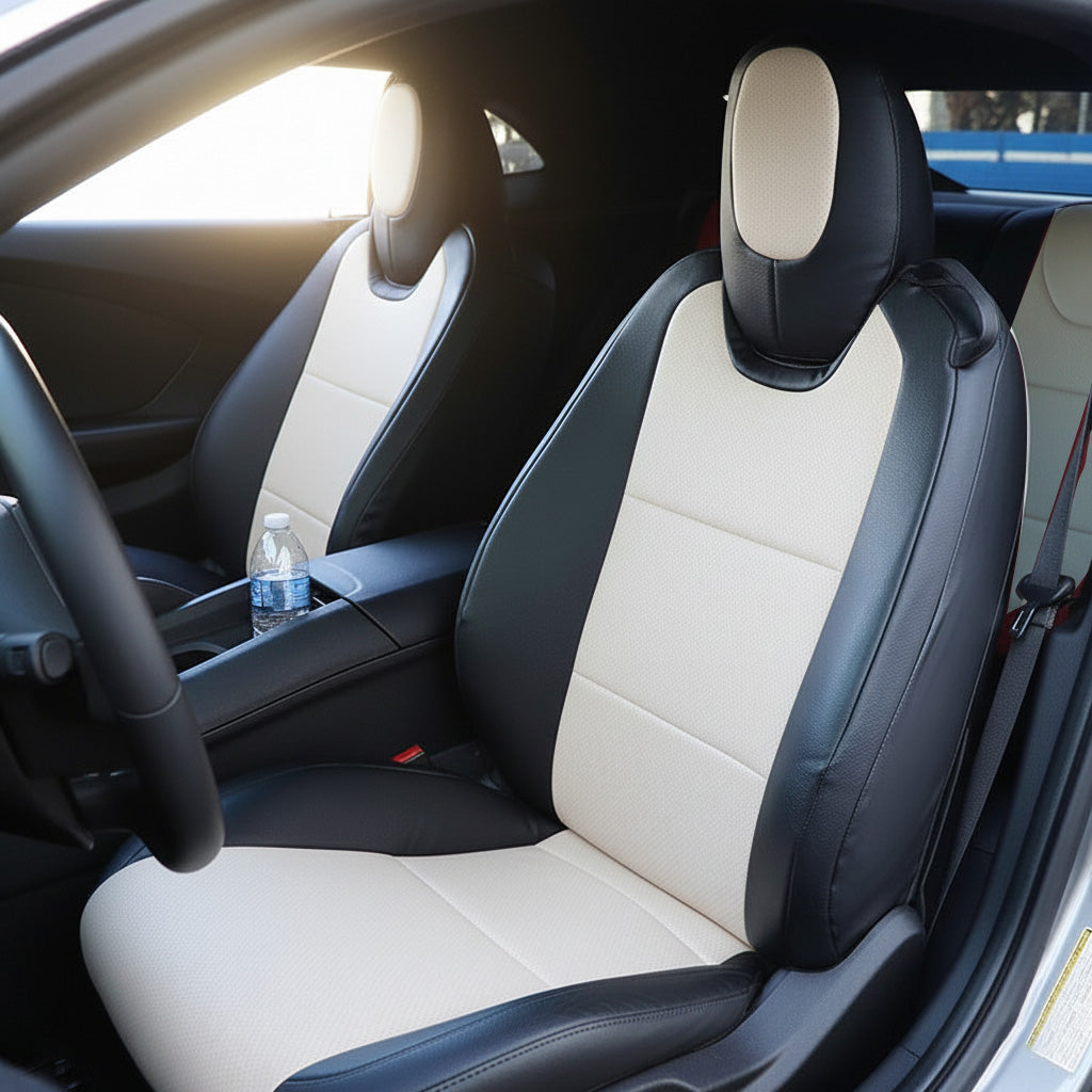 Chevy Camaro Coupe Seat Covers (2010–2015, LT/LS/RS/SS) – Custom Fit Full Set, Waterproof Faux Leather