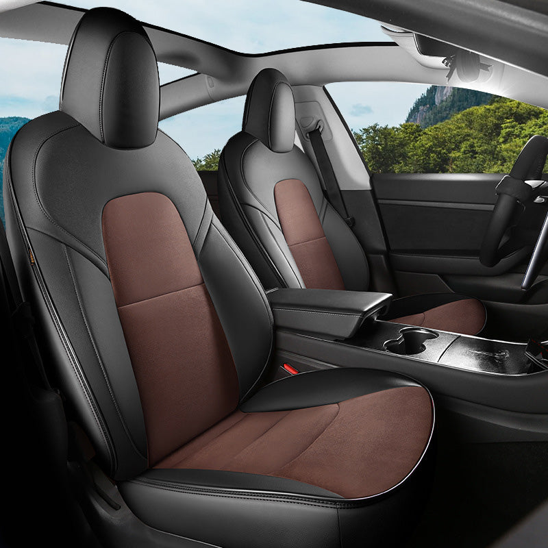 Custom Alcantara Leather Seat Cover For Tesla Model 3/Highland/Y/Juniper (2016-2025) - Full Set