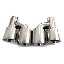 Load image into Gallery viewer, Custom Chrome Dual Slant-Cut Stainless Steel Exhaust Tip – 10" Long Universal Bolt-On Pickup Exhaust Pipe