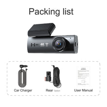 Load image into Gallery viewer, 4K Dash Cam Front and Rear with WiFi & GPS, Mini Hidden Car Camera Recorder