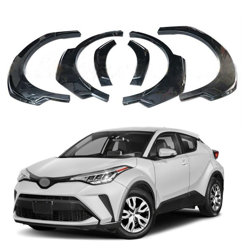Front and Rear Fender Flares Kit - 6-Piece Glossy Black for Toyota C-HR (2016-2023)