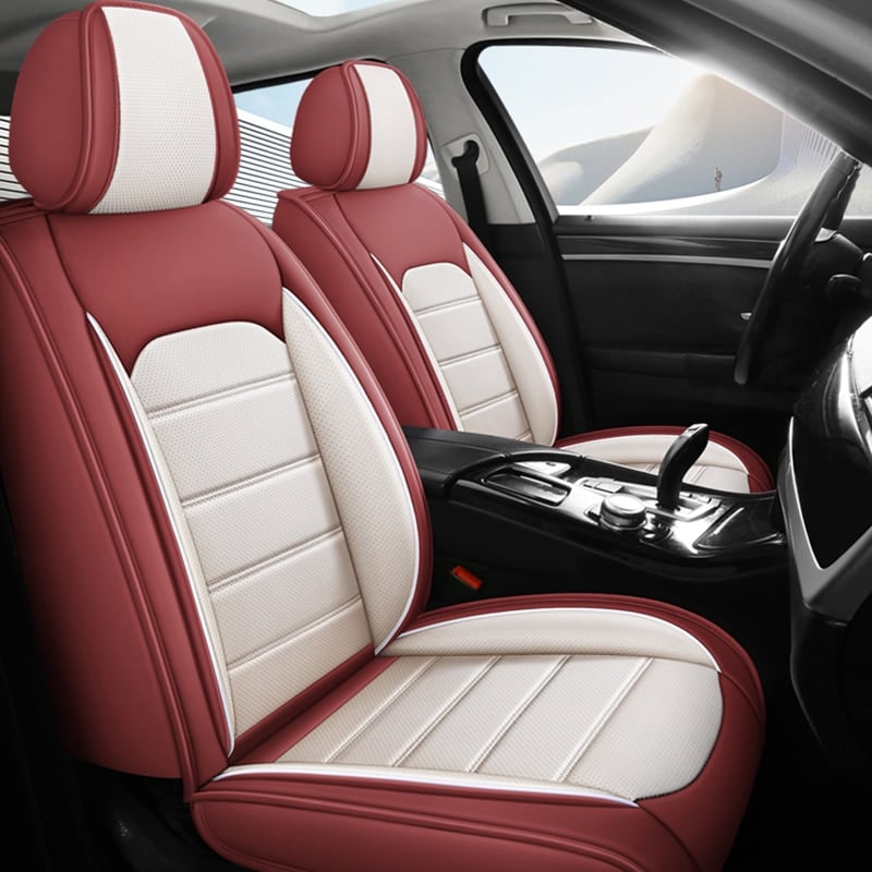 Universal Waterproof Leather Car Seat Covers Full Set, Front and Rear Seat Protection, Car Accessories.