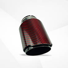 Load image into Gallery viewer, 4" Red Carbon Fiber Exhaust Tip – Universal Fit, 3.5″–4.5″ Size Options | Modified Car Upgrade