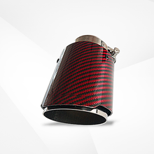 Load image into Gallery viewer, 4" Red Carbon Fiber Exhaust Tip – Universal Fit, 3.5″–4.5″ Size Options | Modified Car Upgrade
