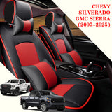 Custom Leather Car Seat Covers for Chevy Silverado & GMC Sierra (2007–2025) – Fits 1500, 2500HD, 3500HD