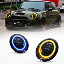 Load image into Gallery viewer, Compatible LED Projector Headlights for Mini Cooper R50 R52 R53 2001–2007 with Sequential Turn Signals and Dynamic DRL