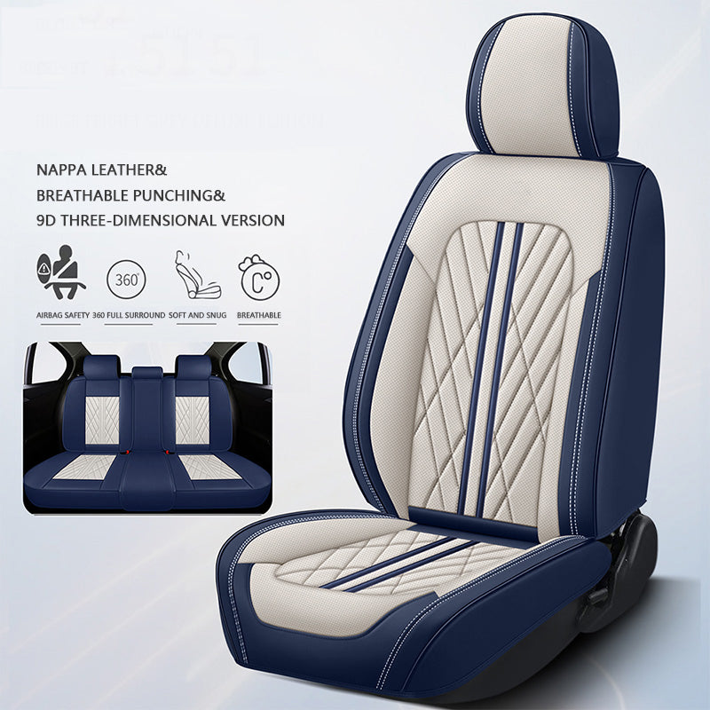 Premium Waterproof Leather Car Seat Covers Full Set (5 Seater) - Universal Fit for Cars, Trucks & SUVs