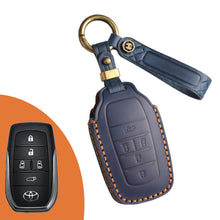 Load image into Gallery viewer, Genuine Leather Key Fob Cover for Toyota Tundra, Sequoia, Sienna, Camry, Corolla, Highlander, Prius Prime, RAV4 Prime, C-HR