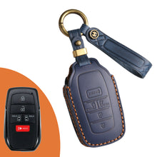 Load image into Gallery viewer, Genuine Leather Key Fob Cover for Toyota Tundra, Sequoia, Sienna, Camry, Corolla, Highlander, Prius Prime, RAV4 Prime, C-HR
