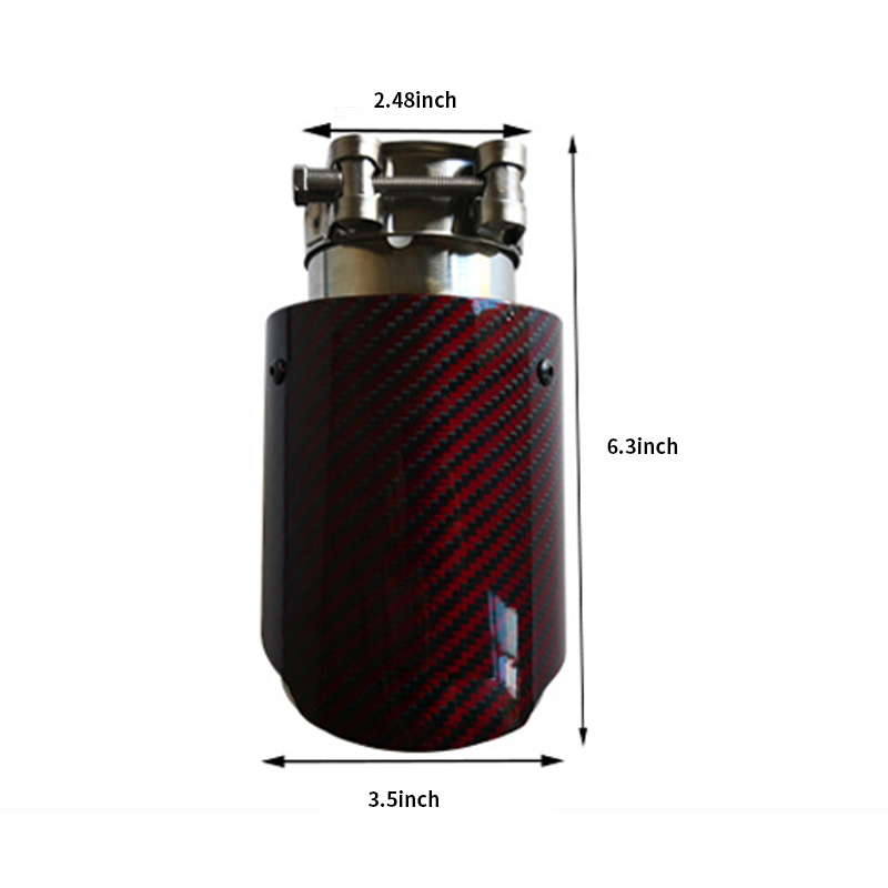 4" Red Carbon Fiber Exhaust Tip – Universal Fit, 3.5″–4.5″ Size Options | Modified Car Upgrade