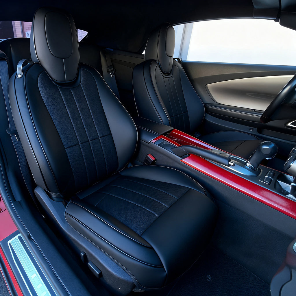 Chevy Camaro Coupe Seat Covers (2010–2015, LT/LS/RS/SS) – Custom Fit Full Set, Waterproof Faux Leather