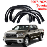 Fender Flares for 2007-2025 Toyota Tundra, Pocket-Riveted Style ABS Thermo Plastic, Matte Black