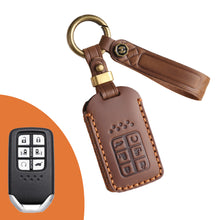 Load image into Gallery viewer, Genuine Leather Key Fob Cover for Honda Civic, Accord, Pilot, CR-V, HR-V, Insight, Odyssey