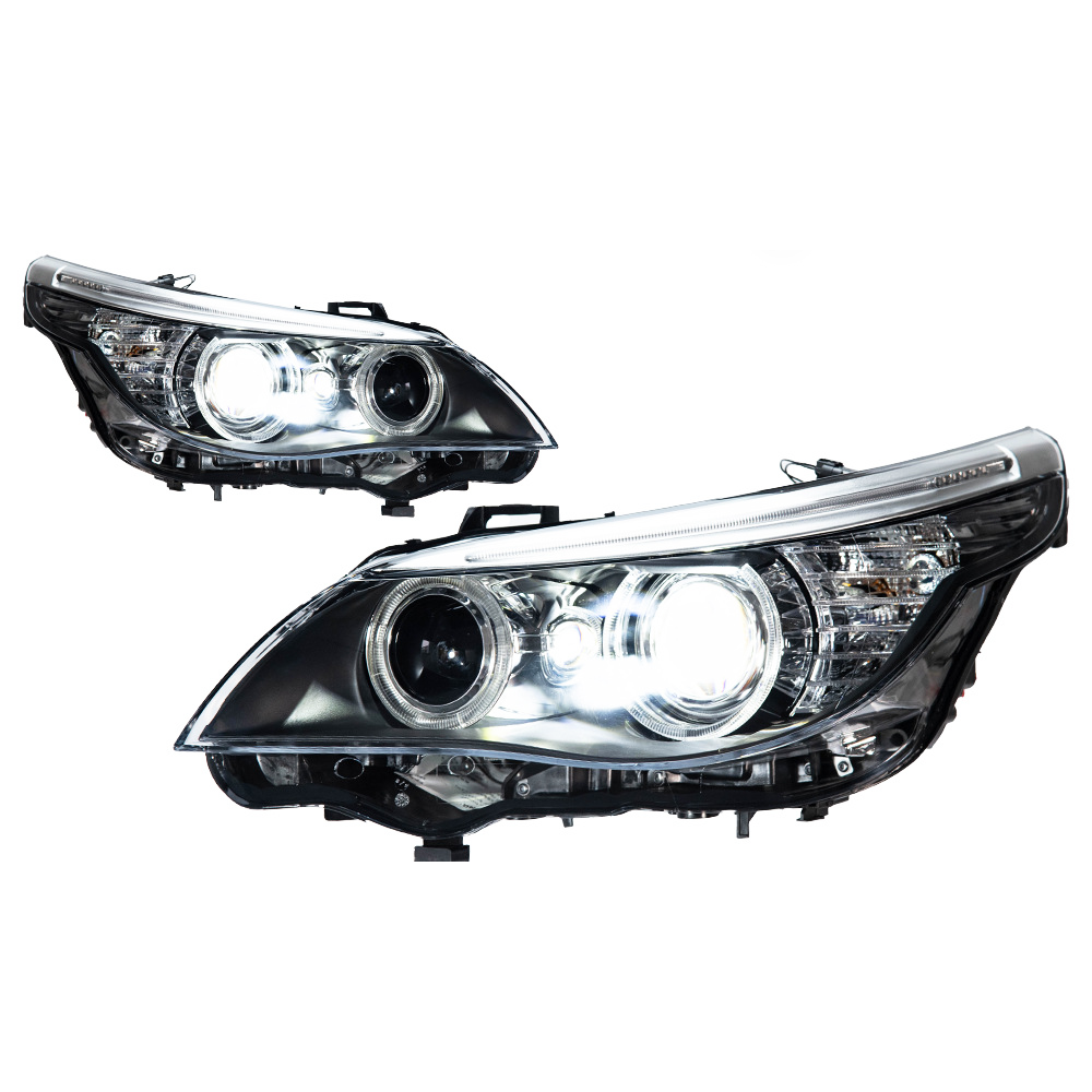 Headlights for BMW 5 Series E60 (2003–2010), Angel Eye Projector Lens Modified Headlamp Assembly