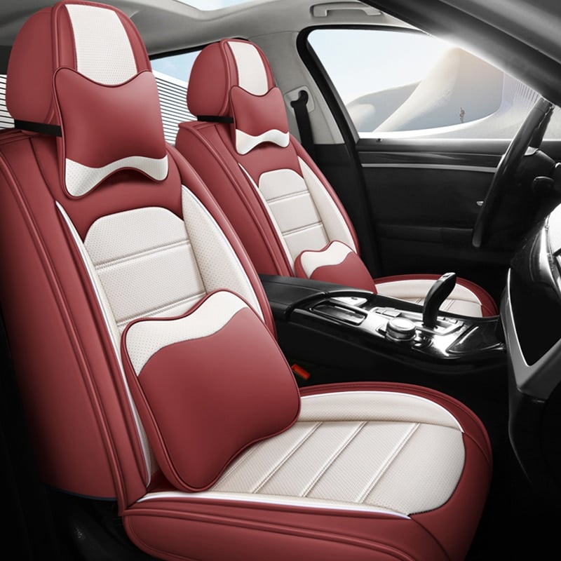Universal Waterproof Leather Car Seat Covers Full Set, Front and Rear Seat Protection, Car Accessories.