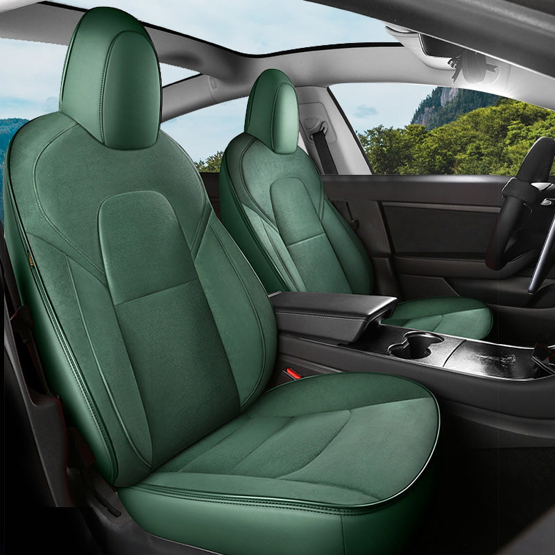 Custom Alcantara Leather Seat Cover For Tesla Model 3/Highland/Y/Juniper (2016-2025) - Full Set