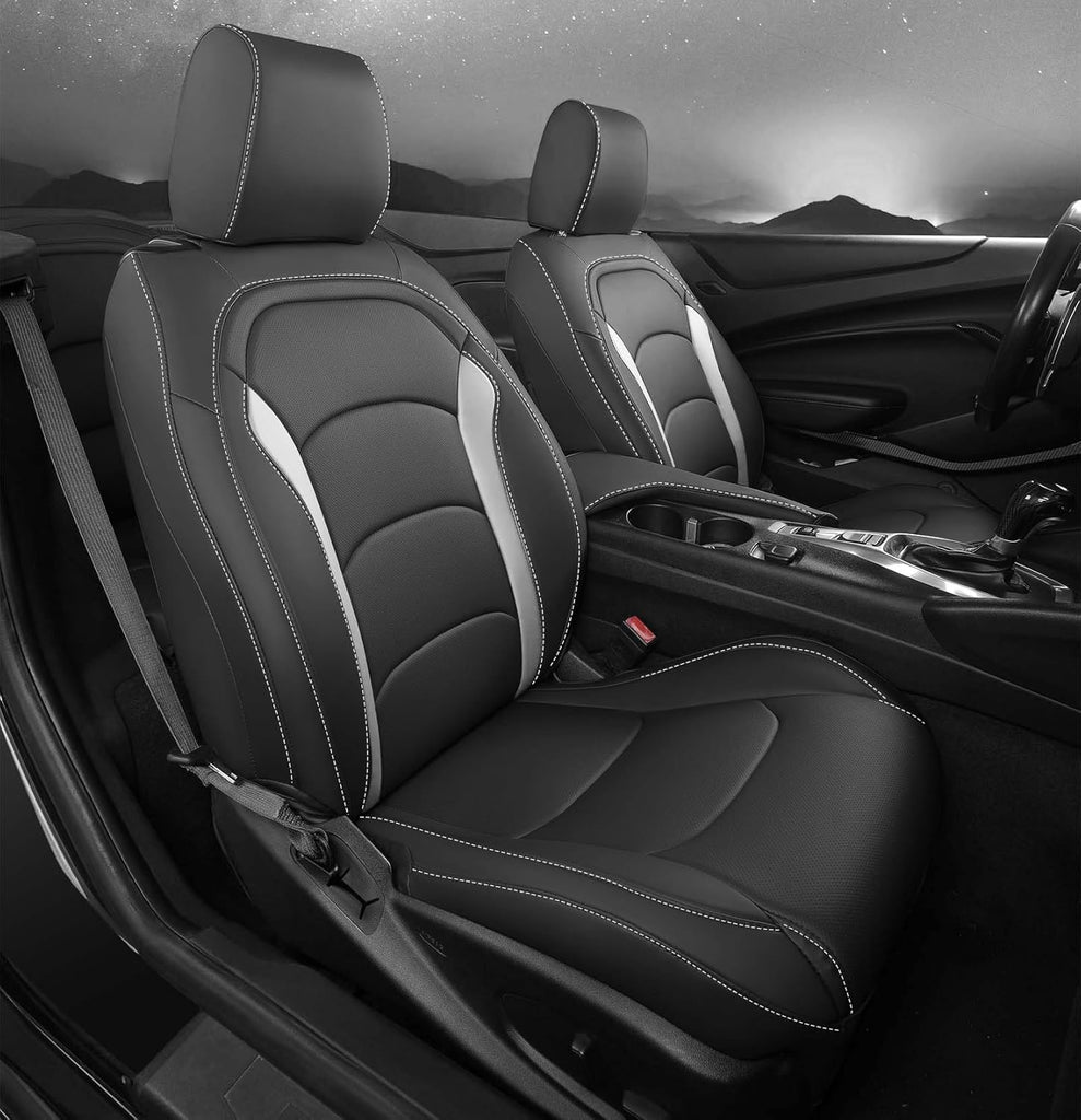 Custom Fit Seat Covers for Chevy Camaro Coupe (LT/LS/RS/SS)(2016-2025) – Full Set, Waterproof Faux Leather