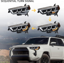 Load image into Gallery viewer, 2014–2024 Toyota 4Runner LED Triple Headlights Assembly with Sequential Turn Signals & Start-up Animation (Pair)