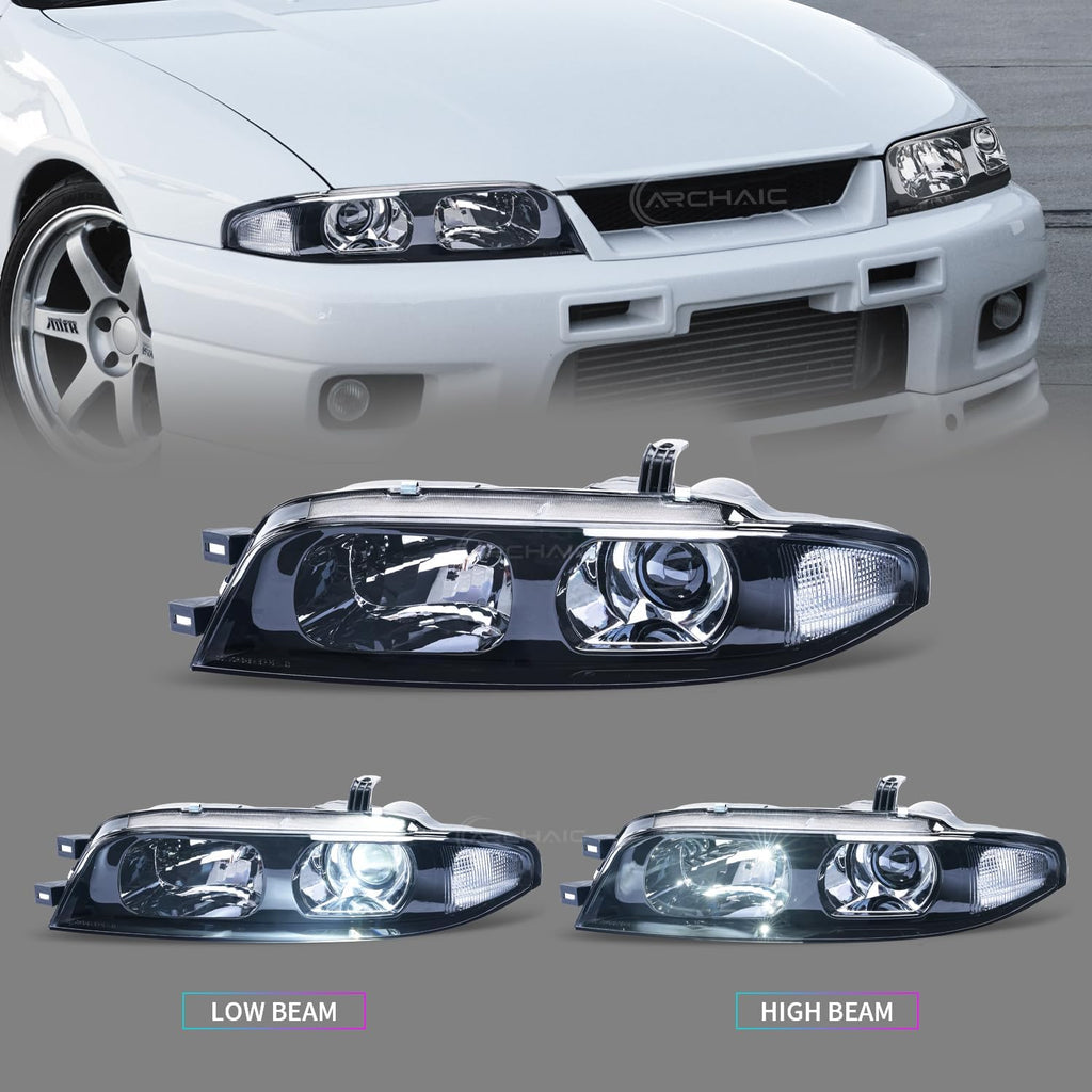 LED DRL Headlight & Turn Signal Assembly for Nissan Skyline R33 GT-R GT-S GT-T (1993–1998)