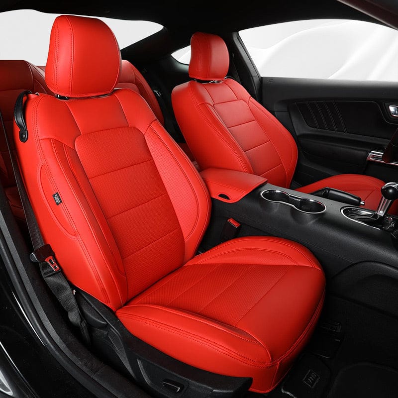Custom Leather Seat Covers for Ford Mustang Coupe (2015–2025) – Full Set, Sporty Fit