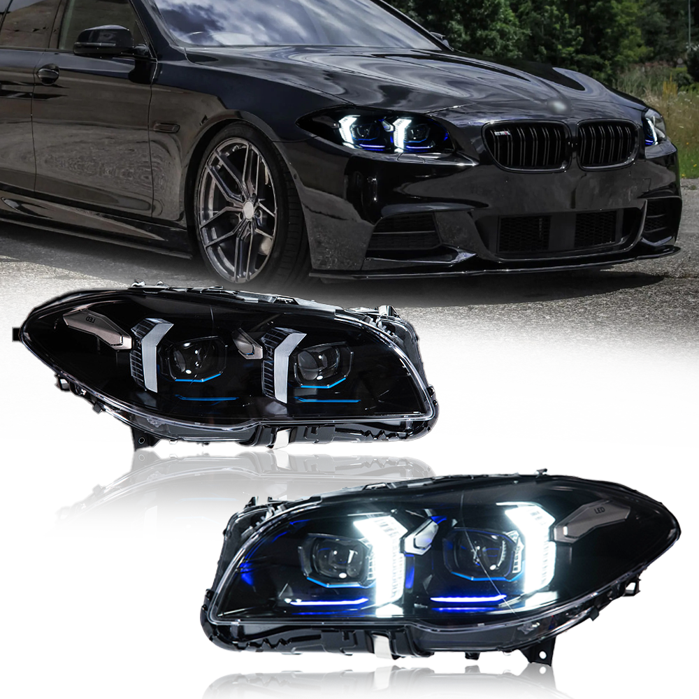 For BMW 5 Series F10 2010-2017 Snake Eyes Style LED Lens